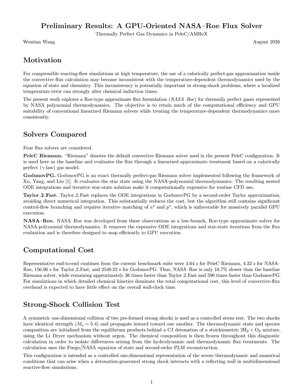 Preview of page 1 of Preliminary Results: A GPU-Oriented NASA–Roe Flux Solver. Click to read the full two-page PDF report.